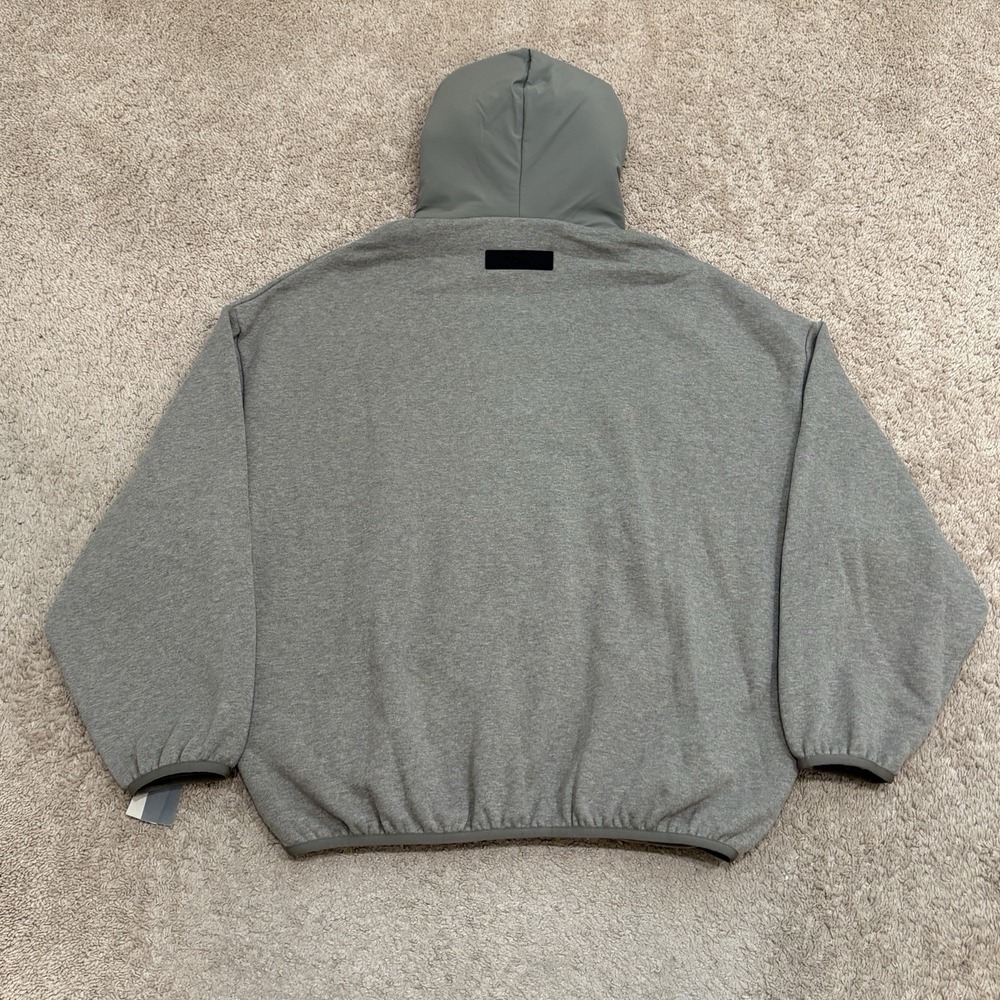 Fear Of God Essentials Nylon Fleece Hoodie Mens Small Brown Pullover NEW - Picture 6 of 9